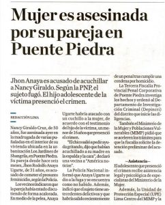mujer es asesinada en puente piedra