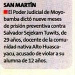 Misión preventiva por violación a alumna