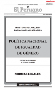 Política Nacional de Igualdad de Género