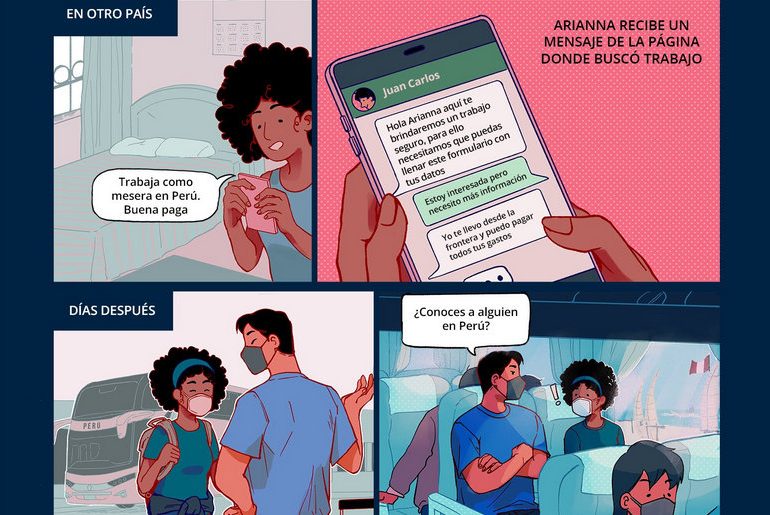 Cómics de prevención de la trata y tráfico de adolescentes con el Programa SI Frontera